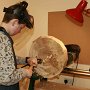 One of our teen students on the lathe